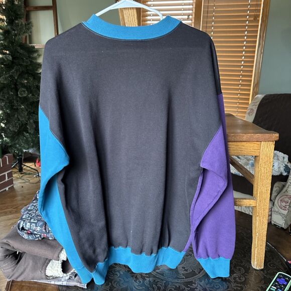 Vtg 90s Cheetah Mervyns Color Block Sweatshirt, Dad Oversized Large Heavy - Picture 4 of 5